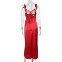 Sexy, figure-hugging satin slip dress with a slit - Thumbnail 6