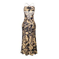 Vacation style sexy backless long dress with printed spaghetti straps - Thumbnail 6