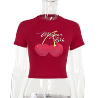 Trendy raglan sleeve top with fruit print - Thumbnail 7