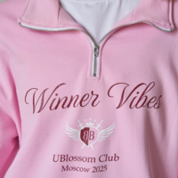 Winner Vibes Quarter Zip Lapel Pullover Sweatshirt - Thumbnail 1