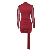 Sexy form-fitting dress with mesh paneling and a bodycon silhouette - Thumbnail 2
