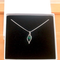 BOXED GIFT|Emerald (Lab Created) Pendant & 18" Sterling Silver Chain/Emerald Necklace/Emerald Jewelry/Emerald Jewellery/May Birthstone/925 - Thumbnail 7