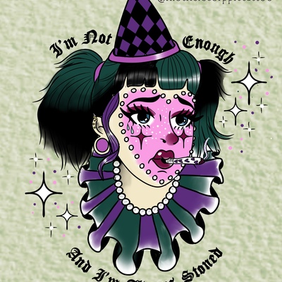 Sad stoner clown print