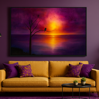 Sunset Serenity Vibrant Tree Silhouette Over Reflective Water - Thumbnail 4