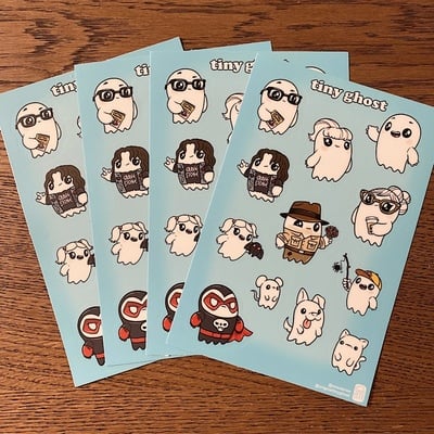 Tiny ghost and friends sticker sheet 4-pack!