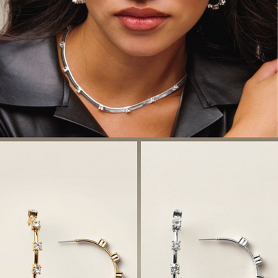 Starlight station hoop earrings