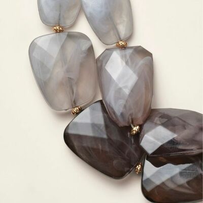 Smoke & mirrors lucite necklace