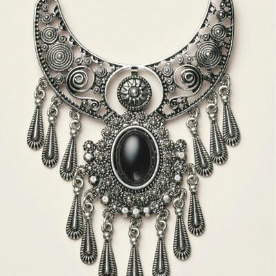 Boho eclipse statement necklace