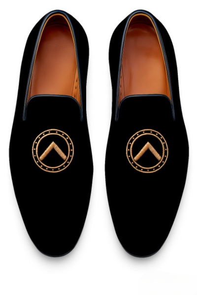 Crafted Leather Classic SPARTAN SHIELD Black Velvet Loafers Shoes BOTH FOR MEN/WOMEN AVAILABLE ALL SIZE