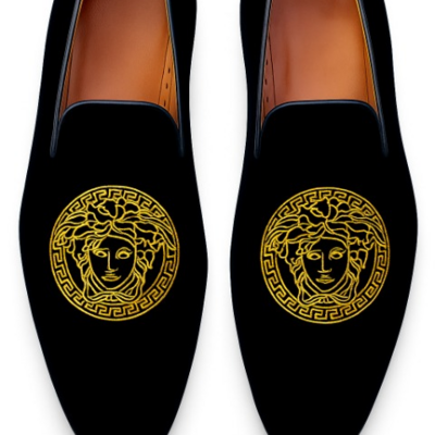 Crafted leather classic black velvet loafers shoes both for men/women - Thumbnail 1