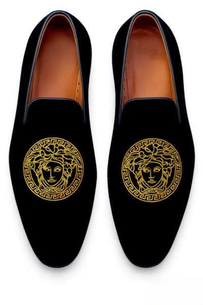 Crafted Leather Classic Black Velvet Loafers Shoes BOTH FOR MEN/WOMEN