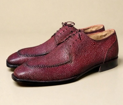 Crafted Leather Men’s Classic Genuine Leather Formal Oxford Lace up Dress Shoes