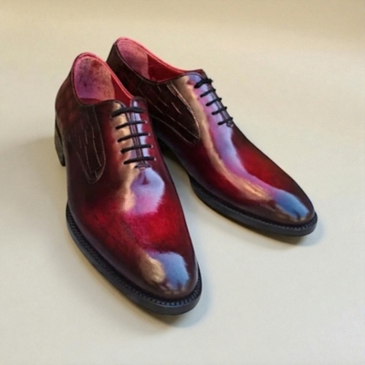 Crafted leather men’s classic burgundy leather dress shoes