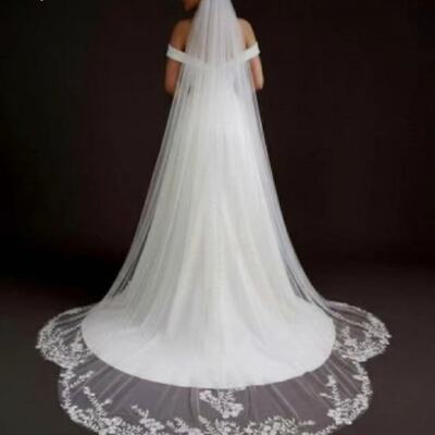 Wedding veil tulle with lace