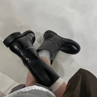 Women's round-toe mid-calf boots with thick heels 2 colors - Thumbnail 1