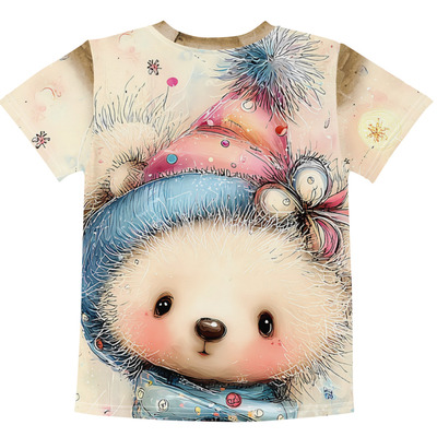 Christmas dream bear kids cotton crew neck t-shirt