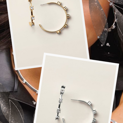 Starlight station hoop earrings