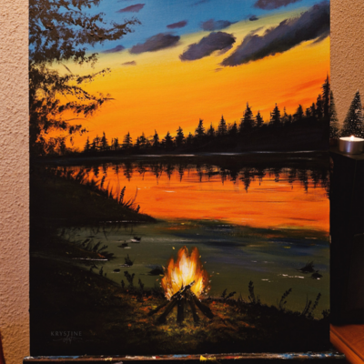 Le chant du crépuscule - original painting 
