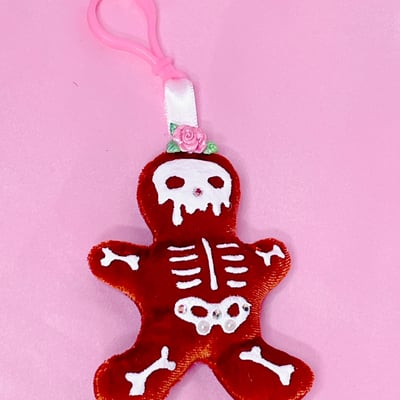 Gingerdead rose bag charm
