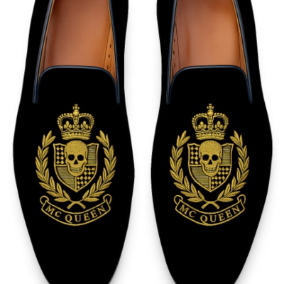 Crafted leather velvet loafers men shoes black custom made