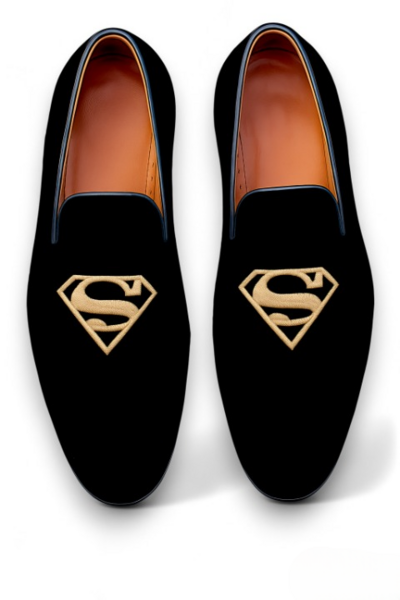 Crafted Leather Velvet Loafers Men Shoes Black 