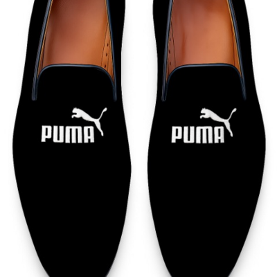 Crafted leather velvet loafers shoes black 