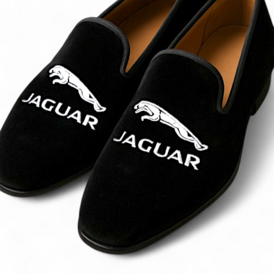 Crafted leather velvet loafers black - Thumbnail 1