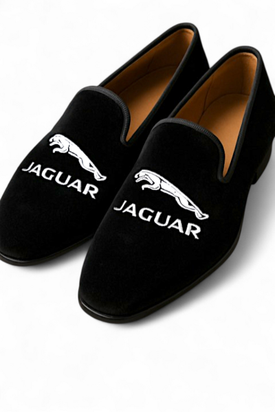 Crafted Leather Velvet Loafers Black