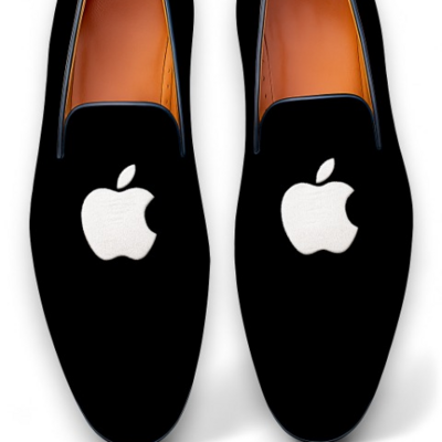 Crafted leather velvet loafers shoes black 