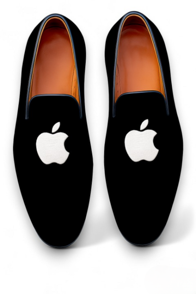 Crafted Leather Velvet Loafers Shoes Black 