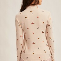 Ribbed Floral Top - Thumbnail 2