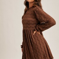 Mocha Lace Dress - Thumbnail 1