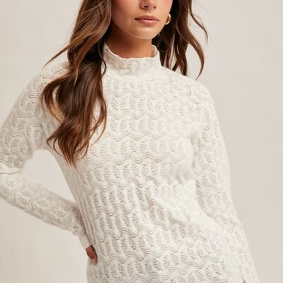 Lace mock neck top