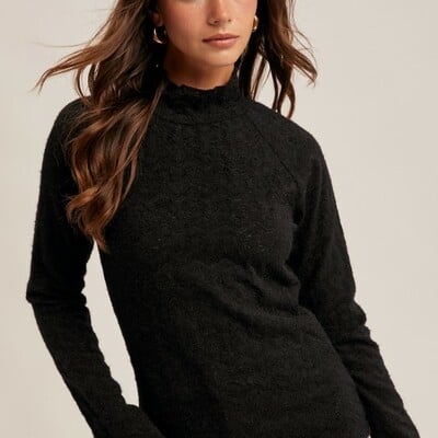 Lace mock neck top