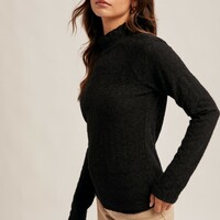 Lace Mock Neck Top - Thumbnail 1