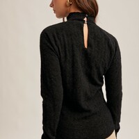 Lace Mock Neck Top - Thumbnail 2