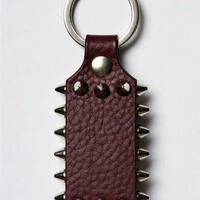 Beautiful Silver Cone Studed Keychain in Brown and Purple Color - Thumbnail 1