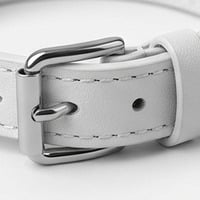 1-Row White Leather Dome Stud Wristband Handmade Punk Bracelet - Thumbnail 6