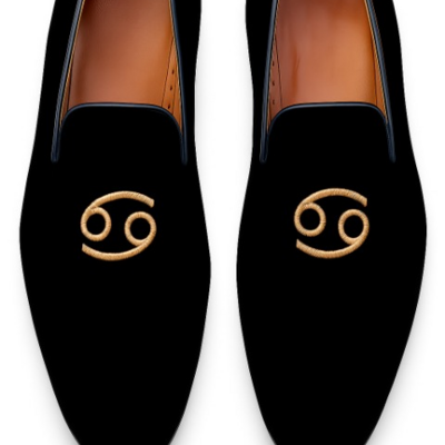 Crafted leather velvet loafers shoes black  - Thumbnail 2