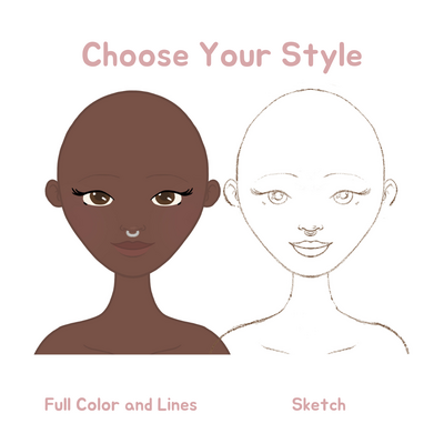 Fashion style commission in sketch or full color style