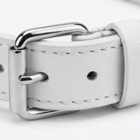  2-Row Standard Cone Stud Bracelet Made in White Leather Handmade Punk Bracelet - Thumbnail 8