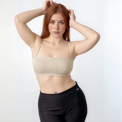 Sexy halter neck strapless camisole with a tank top underneath