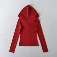 Half-zip fitted inner top hooded sweatshirt - Thumbnail 1