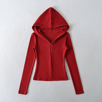 Half-zip fitted inner top hooded sweatshirt - Thumbnail 3