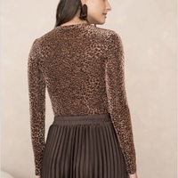 Velour Leopard Top - Thumbnail 1
