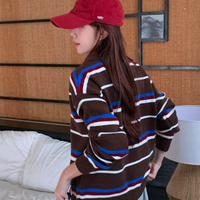 COCOA STRIPE COLLARED KNIT SWEATER - Thumbnail 3