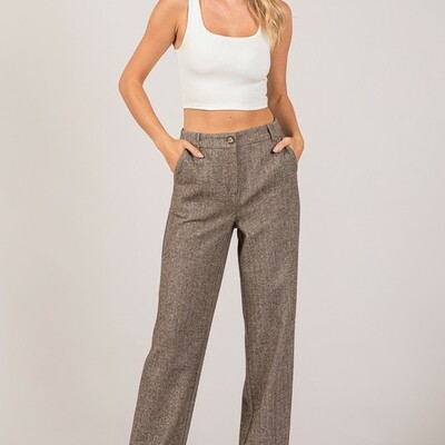 Herringbone wide leg trouser