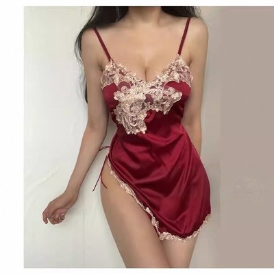 Sexy short dress with spaghetti strap neckline