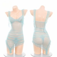 See-through low-cut dress - Thumbnail 1