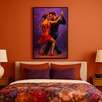 Tango Passion Red Dress Dance Painting in Bold Brushstrokes - Thumbnail 3
